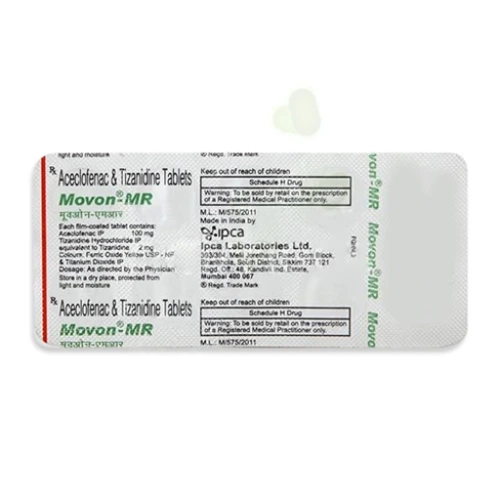 Aceclofenac-Paracetamol-Tizanidine 100mg-500mg-2mg