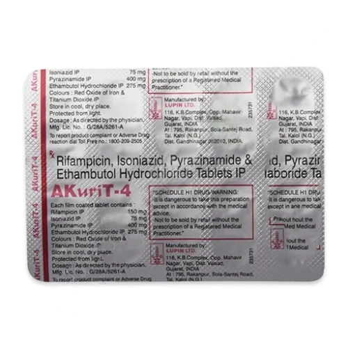 Rifampin-Isoniazid-Ethambutol-Pyrazinamide 150mg-75mg-275mg-400mg