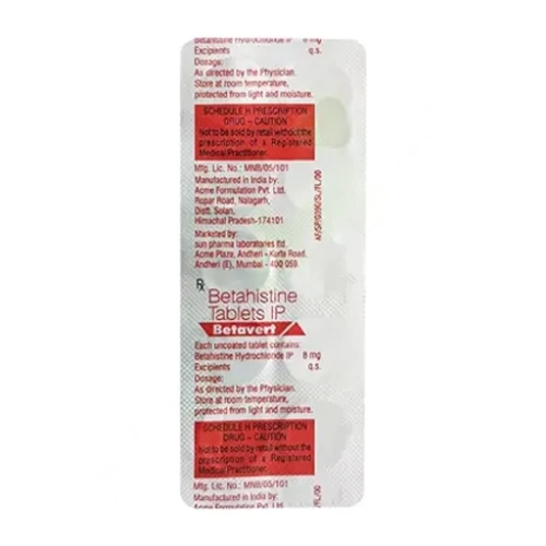 Betahistine 8mg
