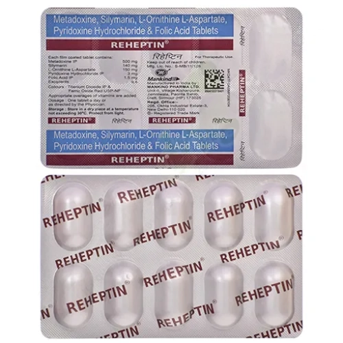 Metadoxine-Silymarin-L-Ornithine-L-Aspartate-Pyridoxine-Folic Acid-500mg-140mg-150mg-3mg-1.5mg