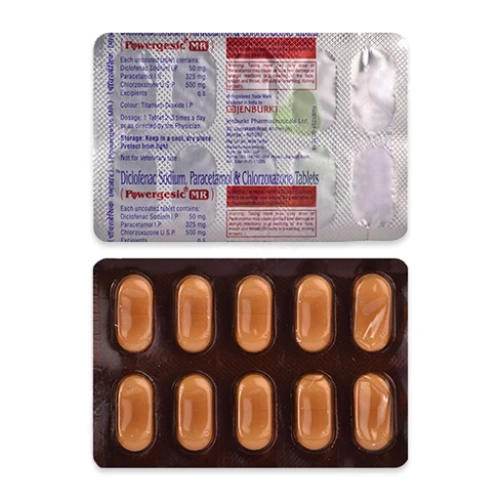 Chlorzoxazone 500mg-Paracetamol 325mg-Diclofenac 50mg