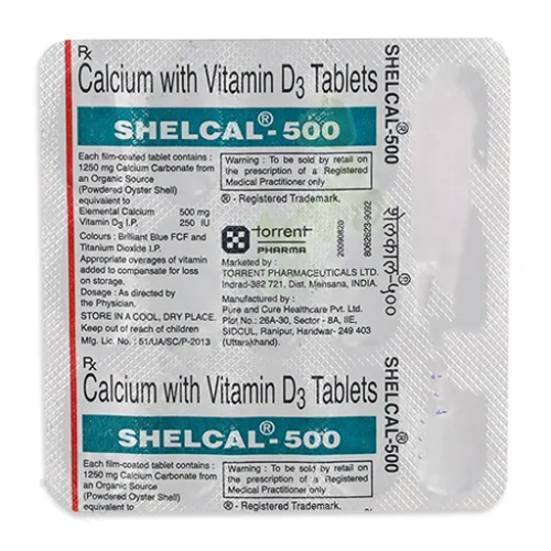 Shelcal 500mg (Calcium-Vitamin D3)